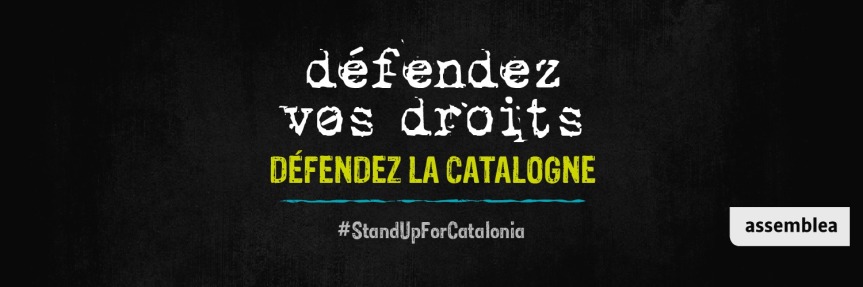 Rassemblement pour condamner les lourdes peines de prison prononcées à Madrid à l’encontre des indépendantistes catalans